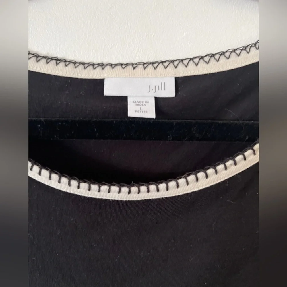 J. Jill Black Crochet Trim‎ Sleeveless Midi Dress Petite Large